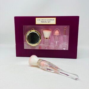 Three in One Brush and Compact Mirror Travel set